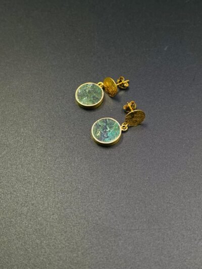 Bamiyan Turquoise / Chrysocolla Earrings - Image 2