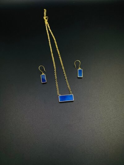 Lapis Lazuli Earrings & Necklace Set - Image 2