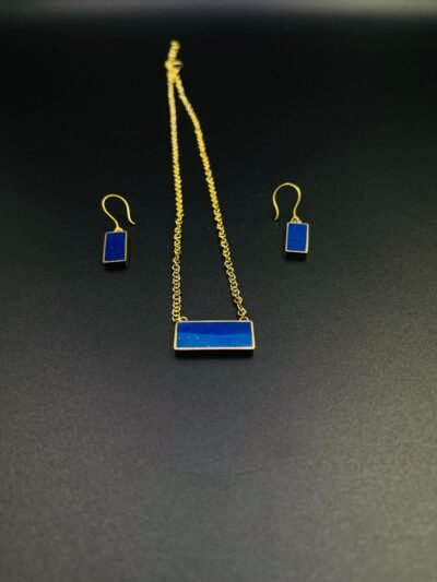 Lapis Lazuli Earrings & Necklace Set - Image 3