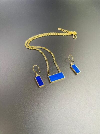Lapis Lazuli Earrings & Necklace Set