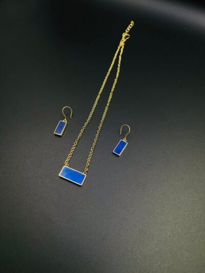 Lapis Lazuli Earrings & Necklace Set - Image 4