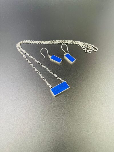 Lapis Lazuli Earrings & Necklace Set - Image 3