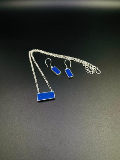 Lapis Lazuli Earrings & Necklace Set - Image 2