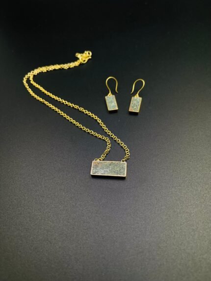 Bamiyan Turquoise / Chrysocolla Earrings & Necklace Set