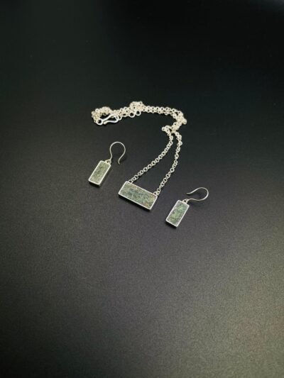 Bamiyan Turquoise / Chrysocolla Earrings - Image 2